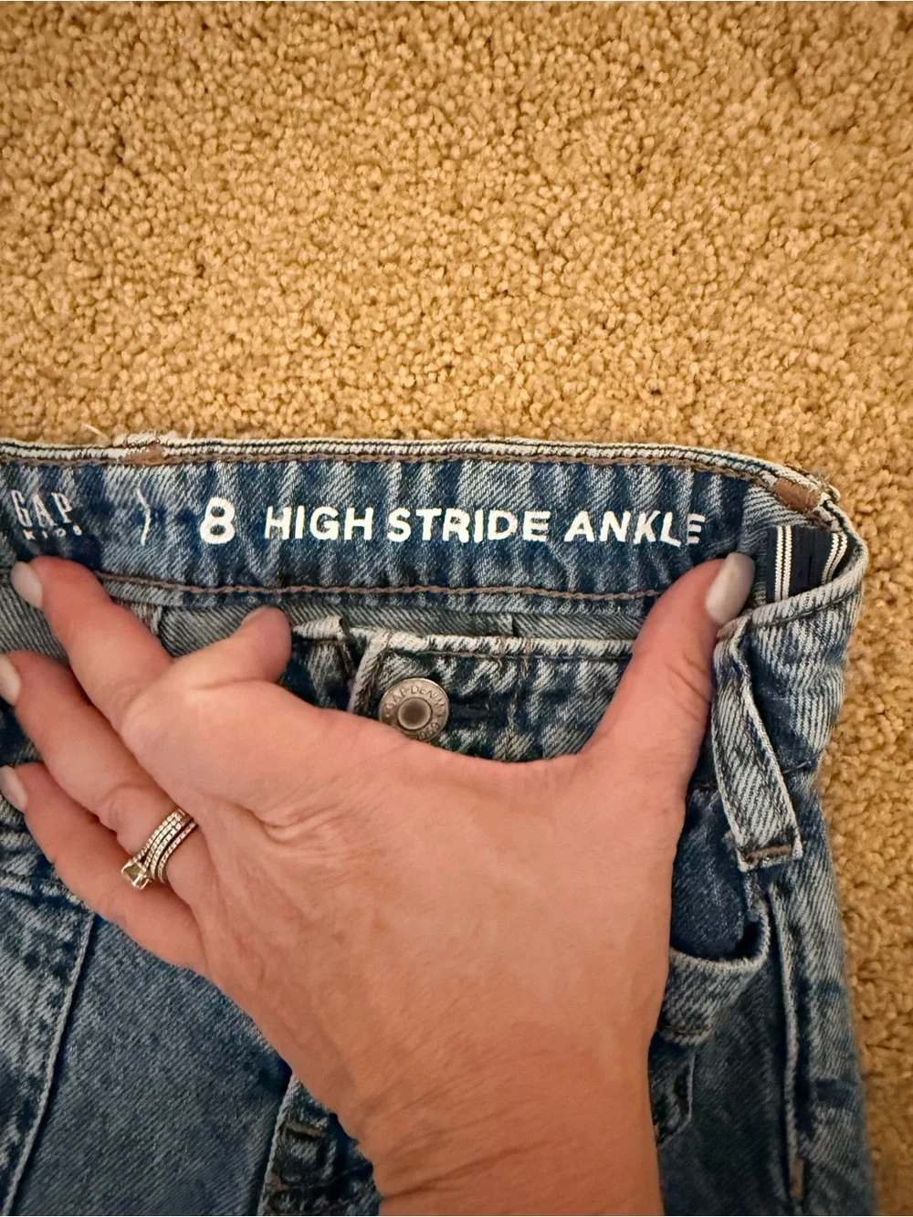 GAP Button-Front Wide Leg ankle Jeans